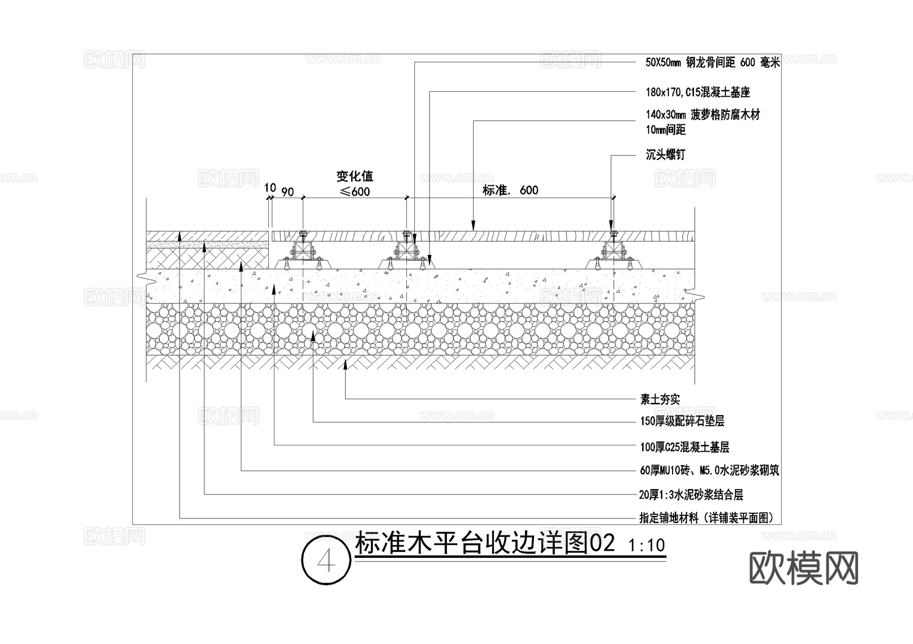木平台 收边 CAD施工图cad施工图