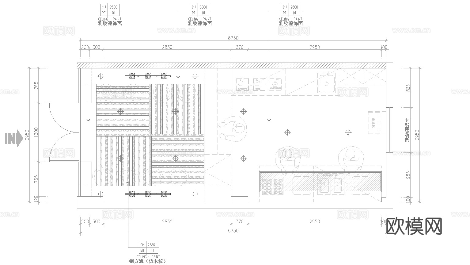 汉堡店 最新全套施工图设计cad施工图