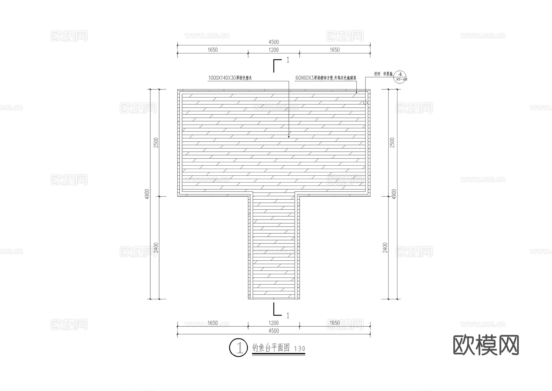 钓鱼台 木平台 亲水台 观景台 塑木平台 CAD施工图cad施工图