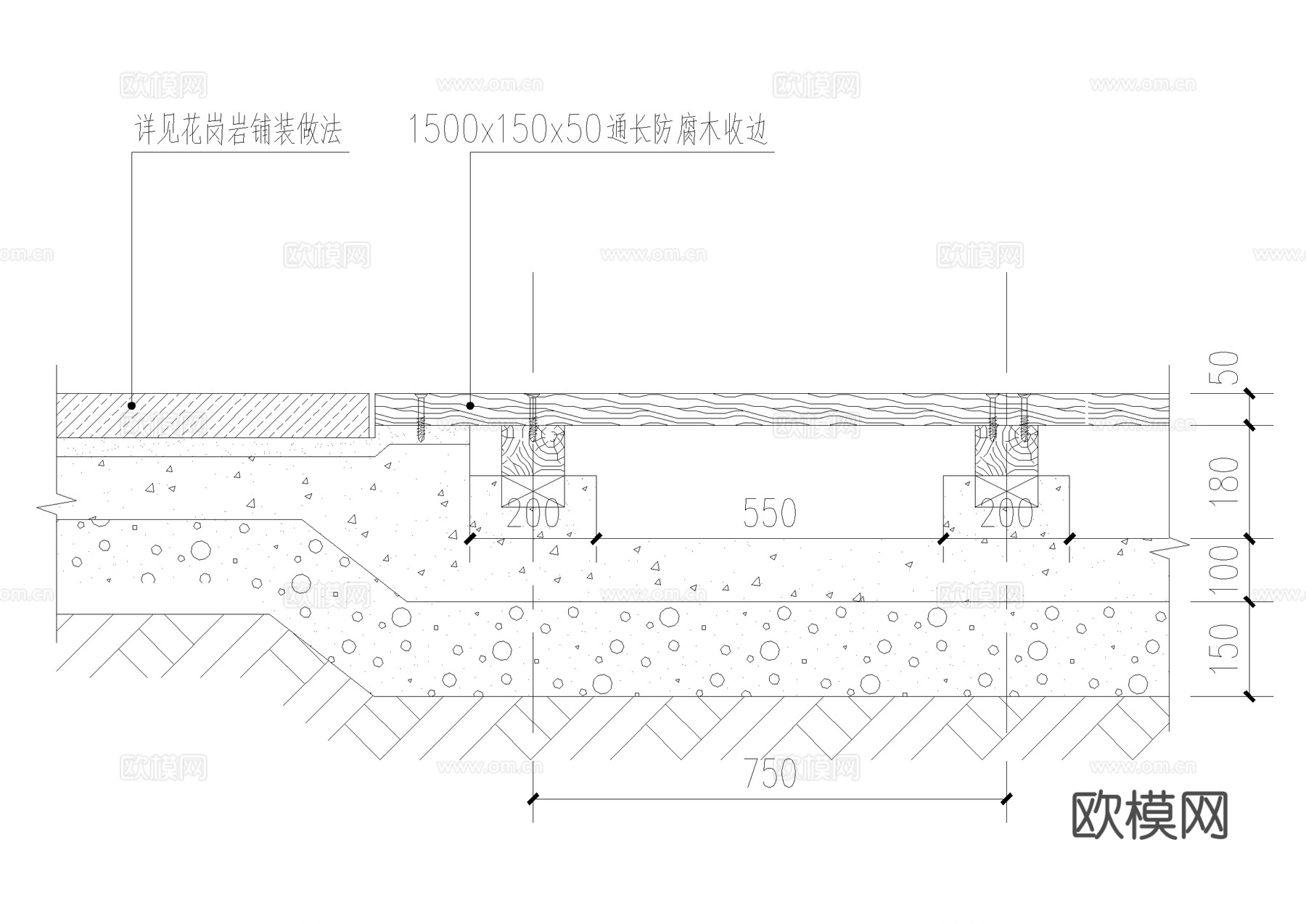 防腐木栈道 木平台 CAD施工图cad施工图
