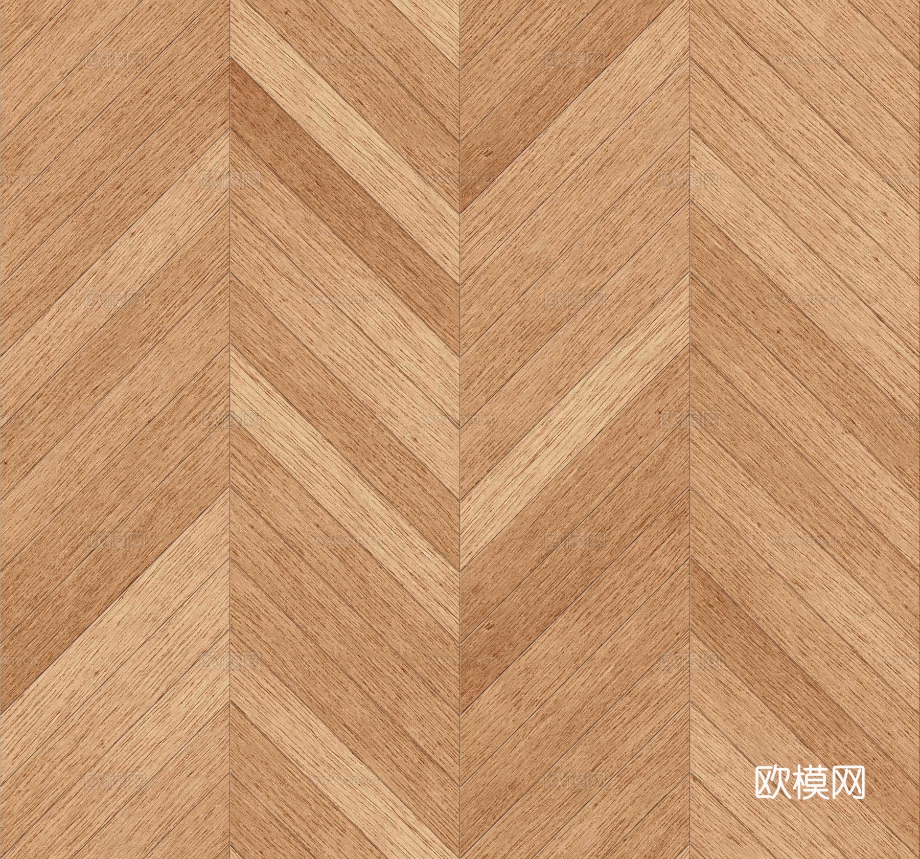 鱼骨纹齐缝原木色实木地板146