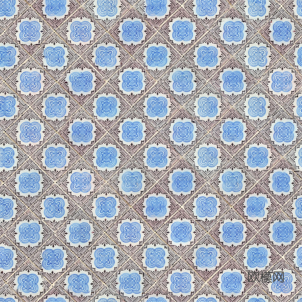 复古经典，民族风几何植物花纹图案花砖瓷砖88