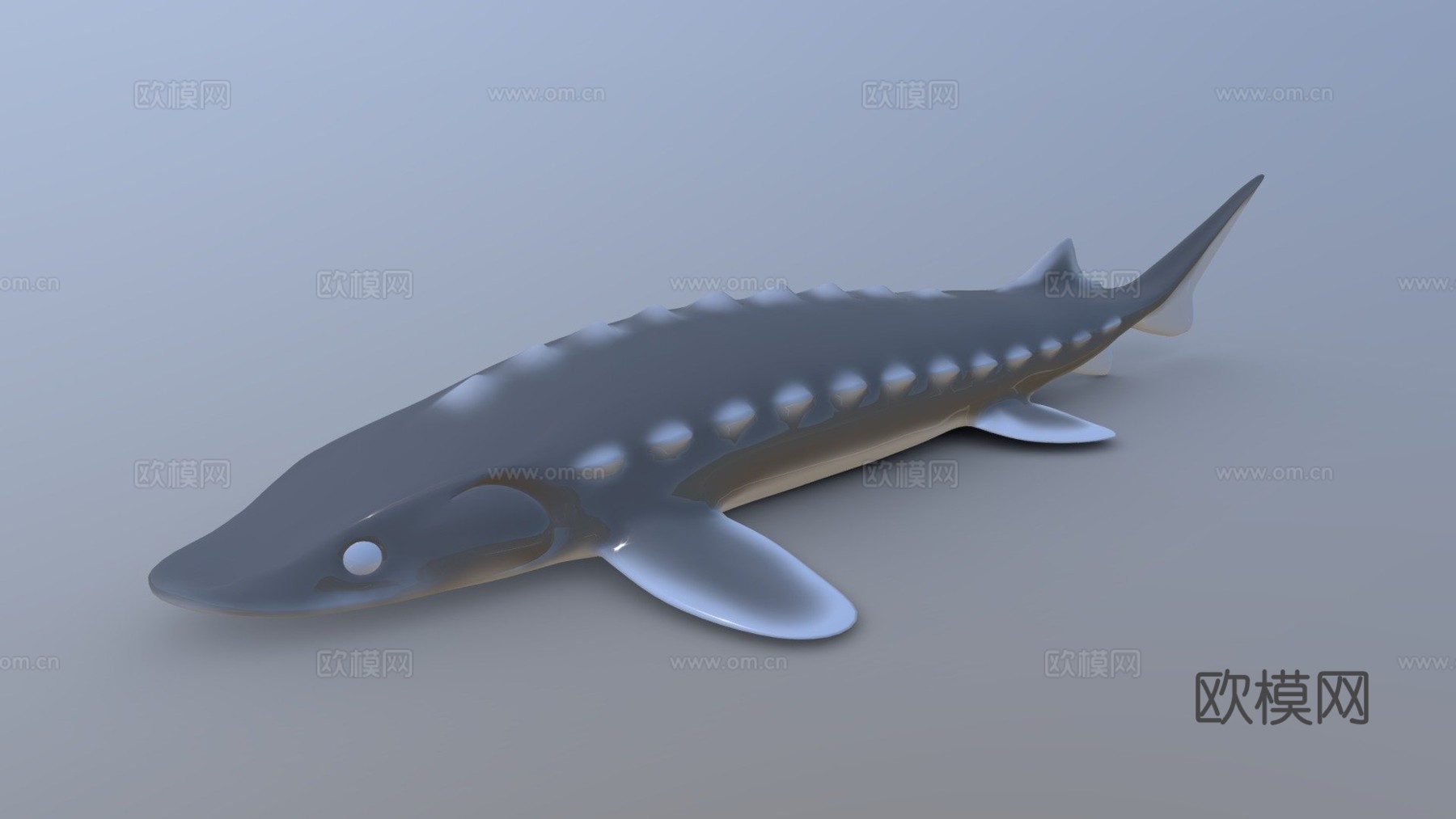 鲟鱼船3d模型下载（渲染图1）
