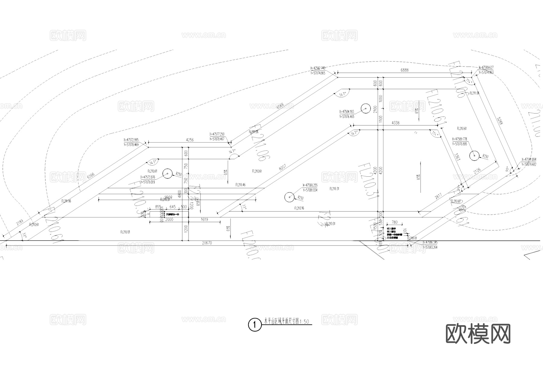 木平台 文字标识 台阶坐凳 LED灯带 CAD施工图cad施工图