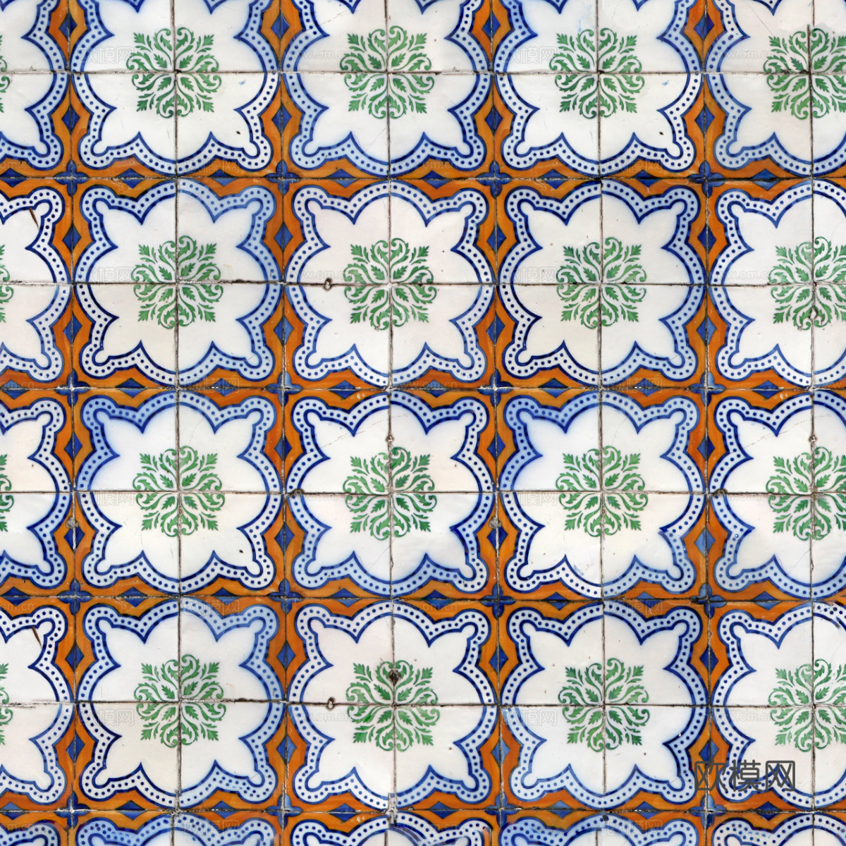 复古经典，民族风几何植物花纹图案花砖瓷砖12