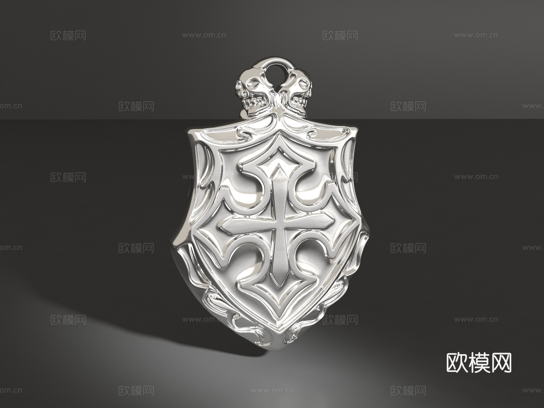 十字盾牌吊坠3d模型下载