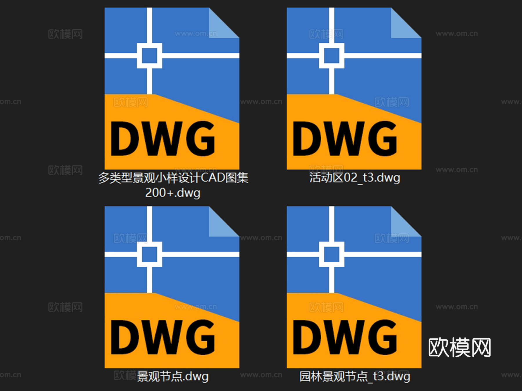 园林景观局部节点平面图块图库CAD施工图集cad施工图cad施工图