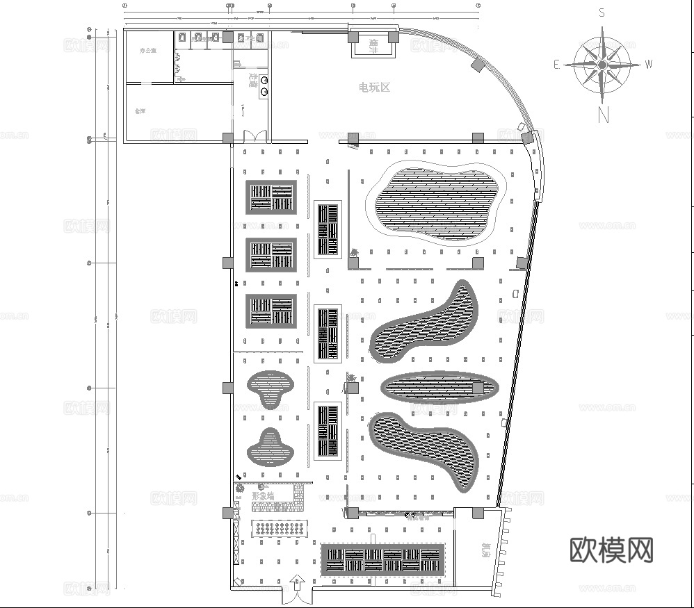 800平电竞网咖 最新全套施工图cad施工图