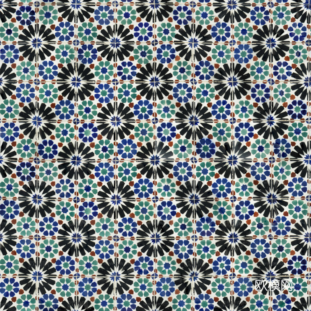 复古经典，民族风几何植物花纹图案花砖瓷砖125下载
