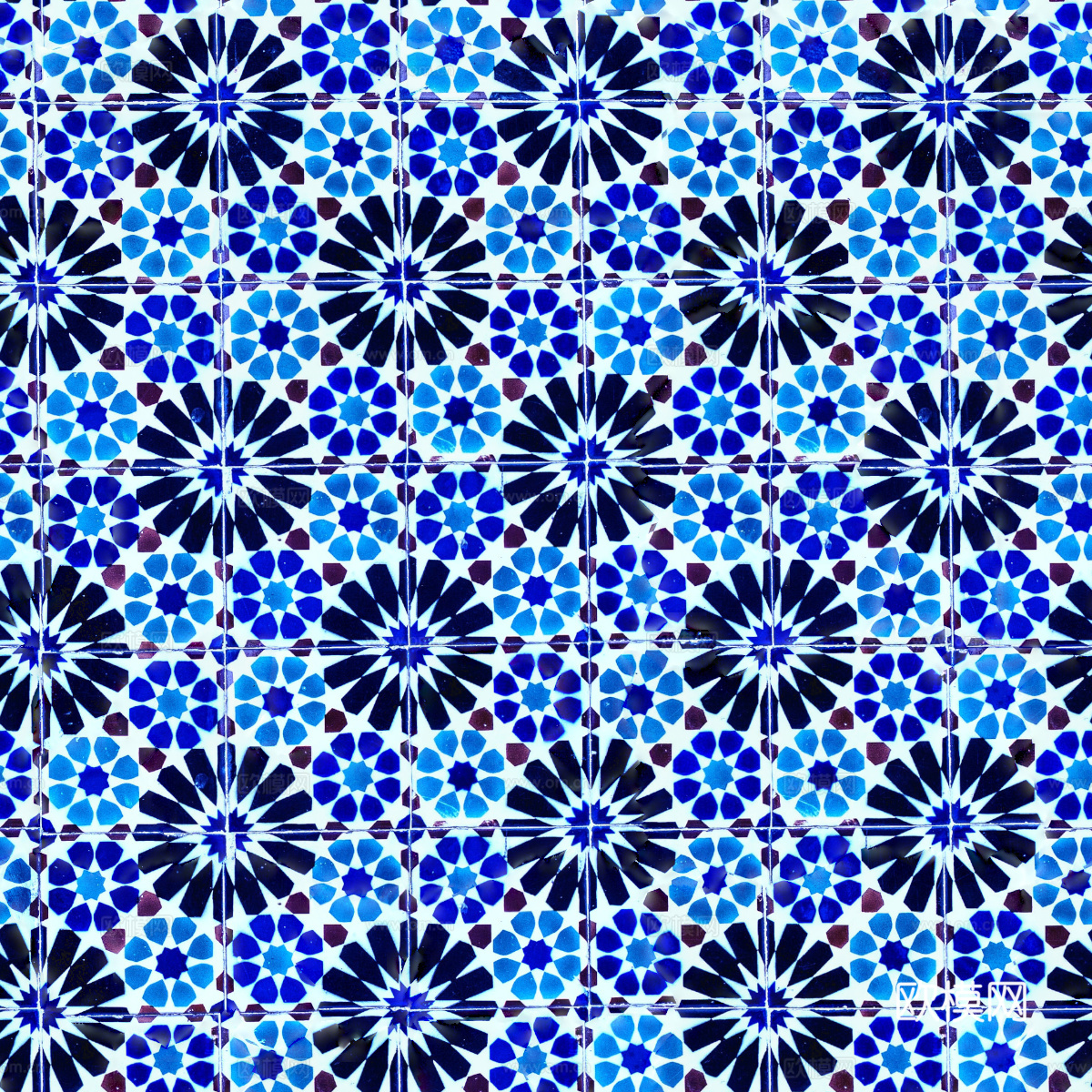 复古经典，民族风几何植物花纹图案花砖瓷砖114下载