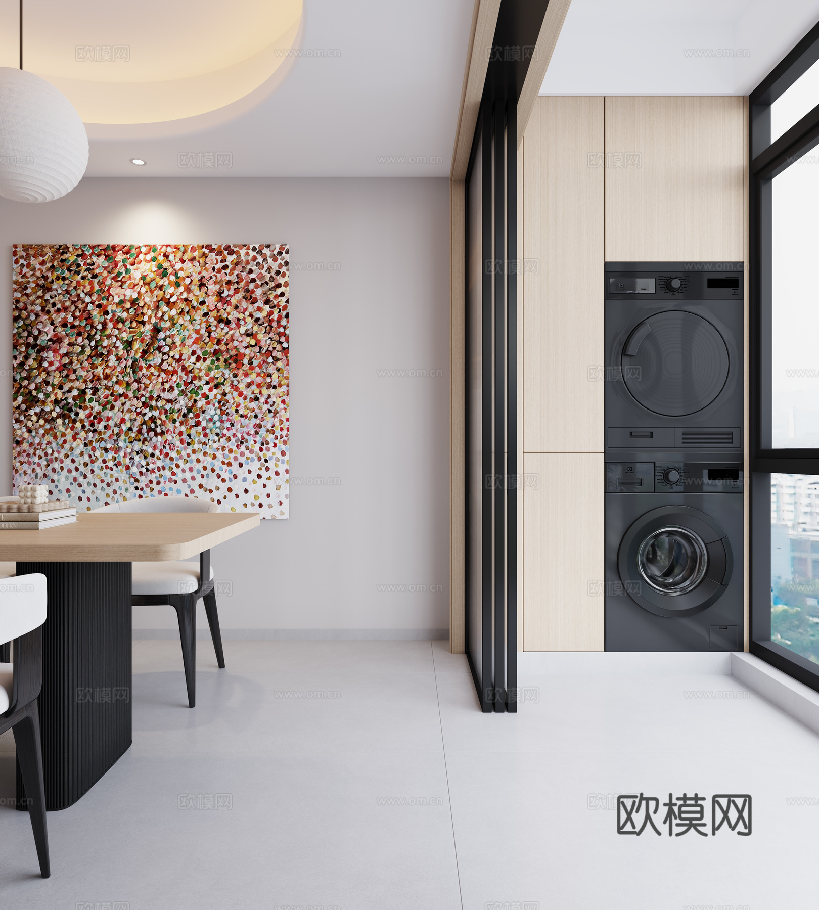 现代客餐厅 极简客餐厅 简约客餐厅3d模型下载（渲染图4）