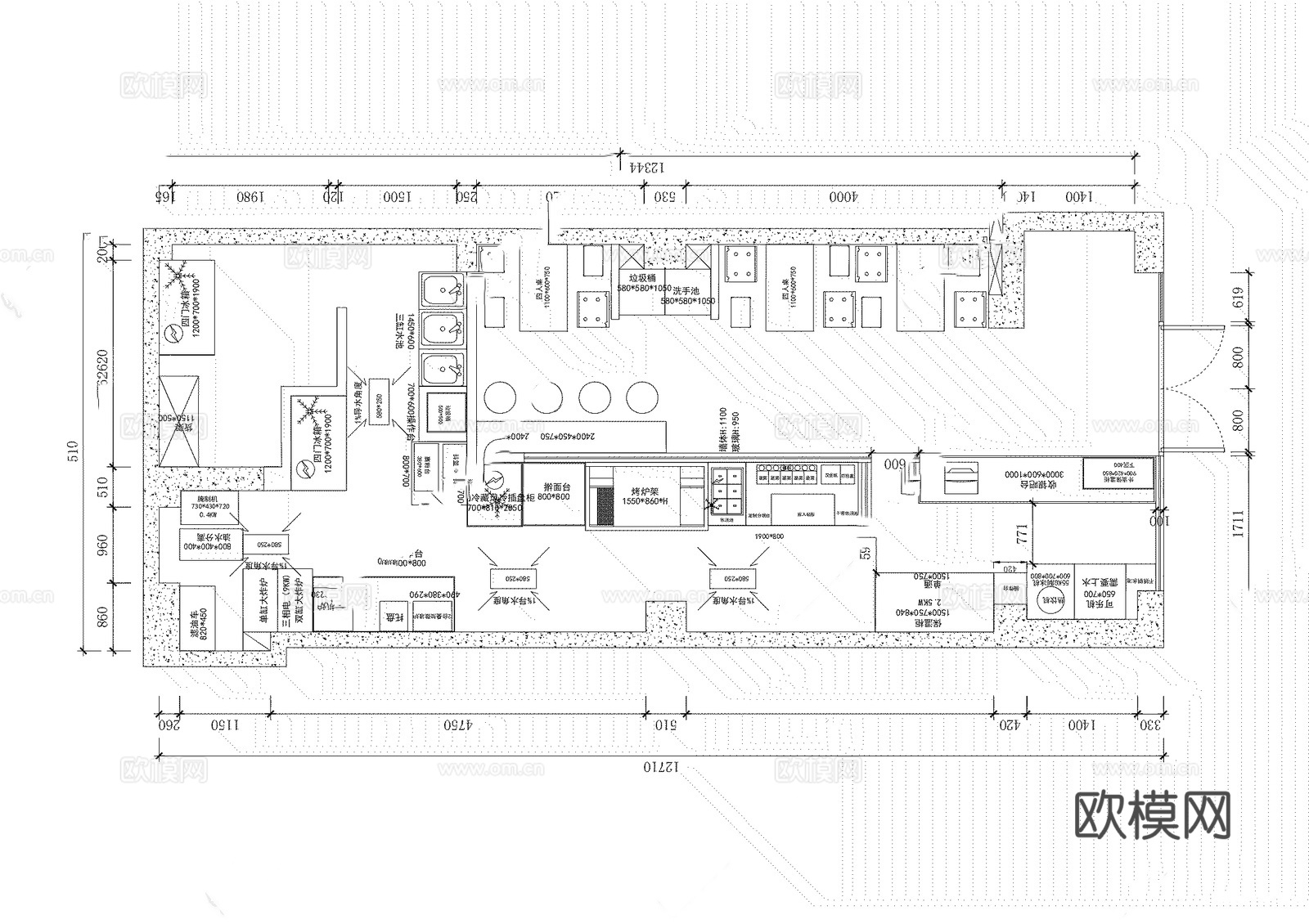 肯德基 汉堡店 最新平面施工图合集cad施工图