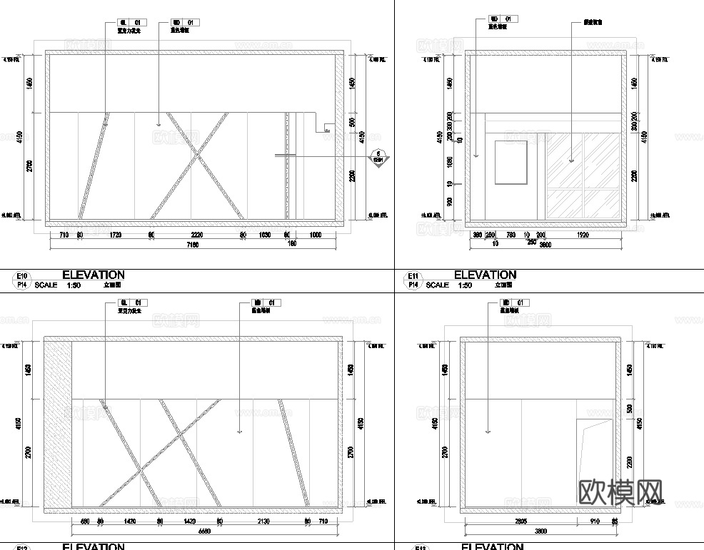 800平电竞网咖 最新全套施工图cad施工图