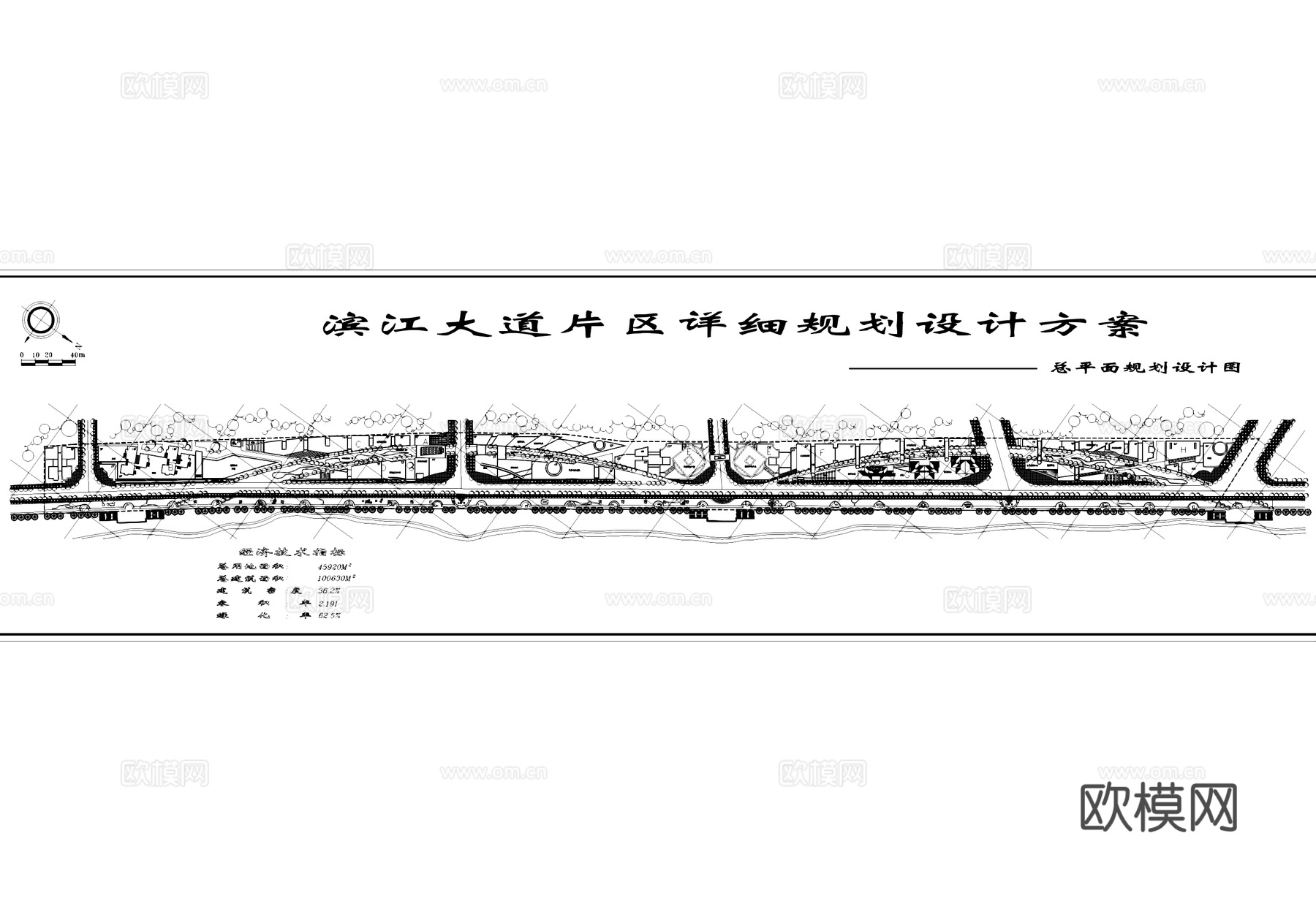 滨江大道片区总平面景观规划CAD施工图cad施工图