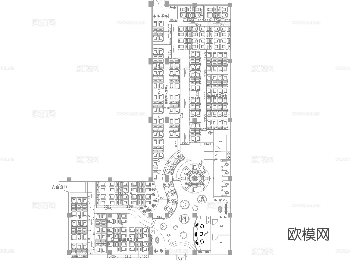 600平电竞网咖 最新全套施工图cad施工图