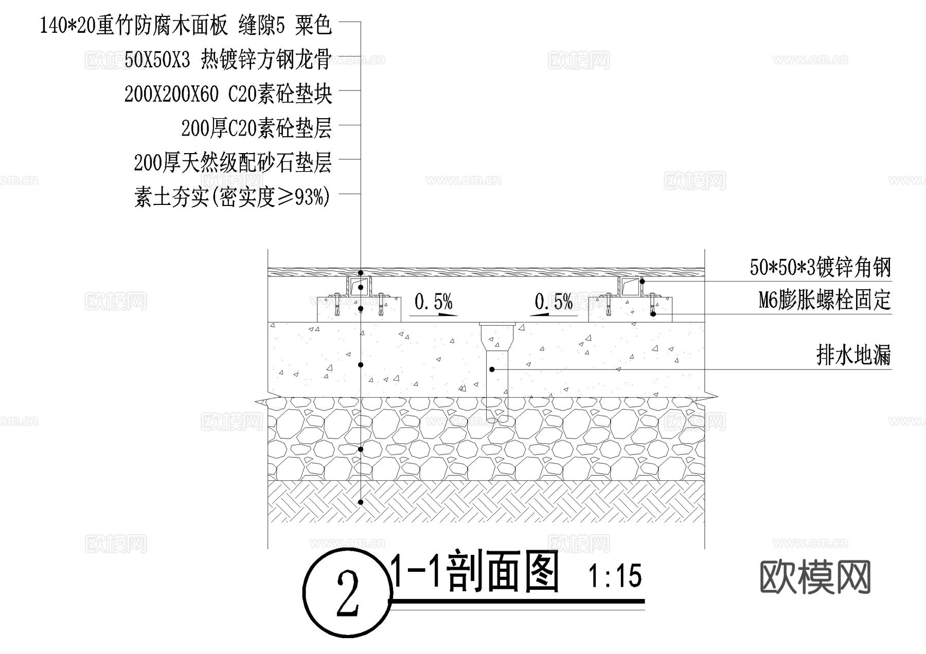 防腐木平台 观景台 CAD施工图cad施工图