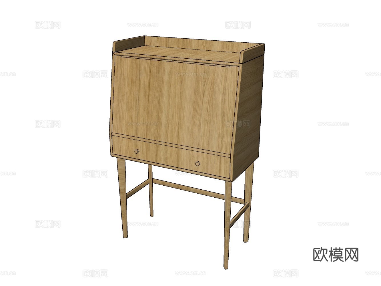 民宿风收纳柜su模型