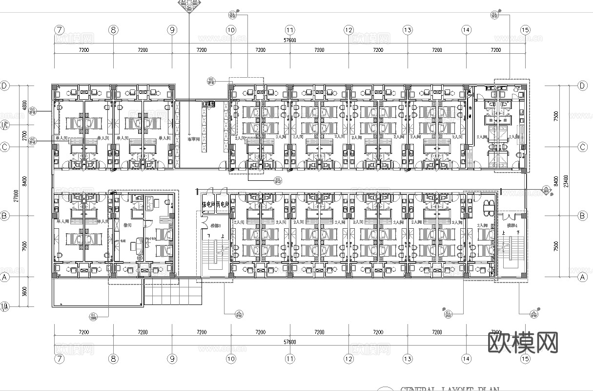 办公楼宿舍 最新全套施工图设计cad施工图