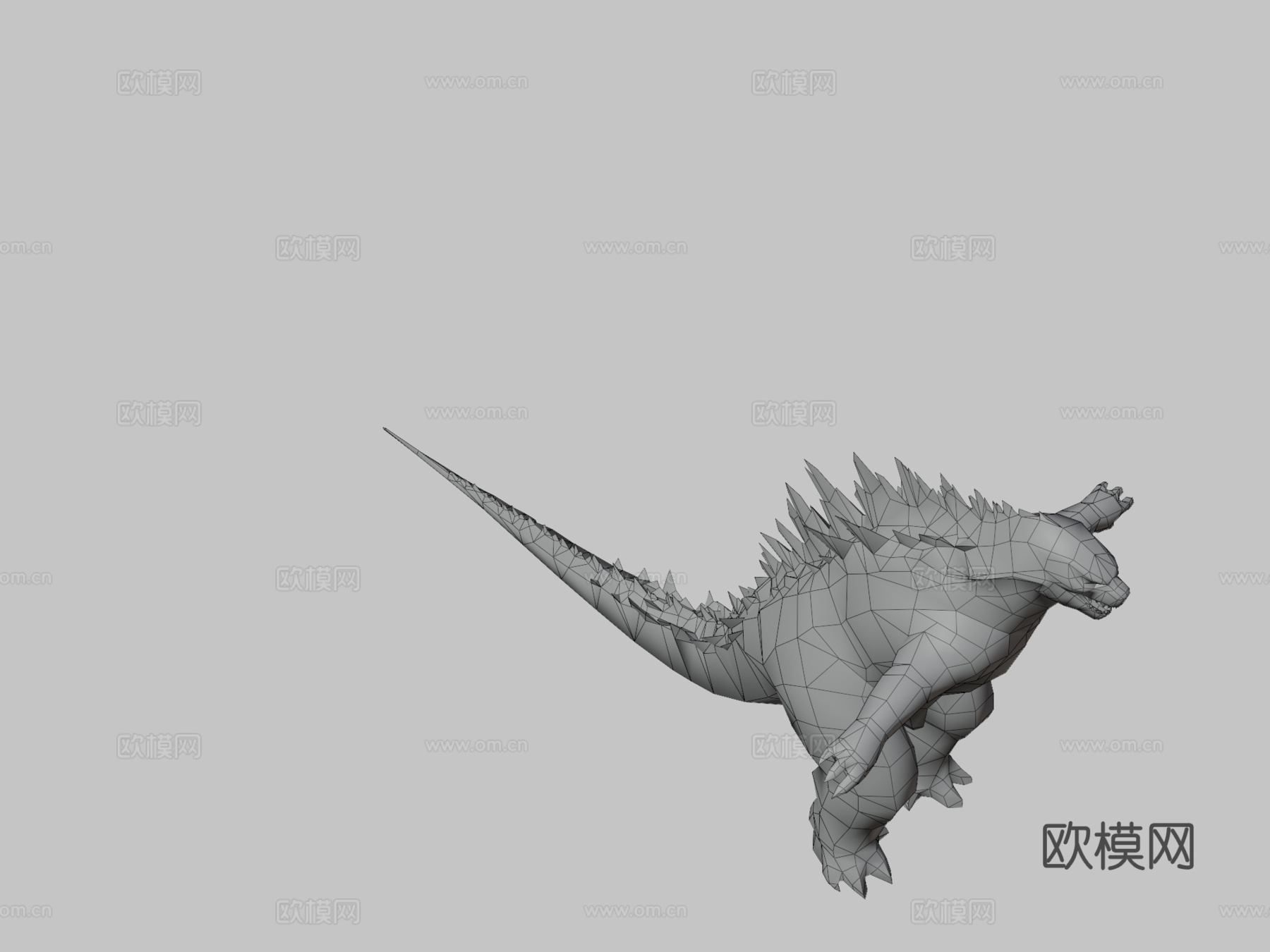 哥斯拉江南Style3d模型下载（渲染图3）