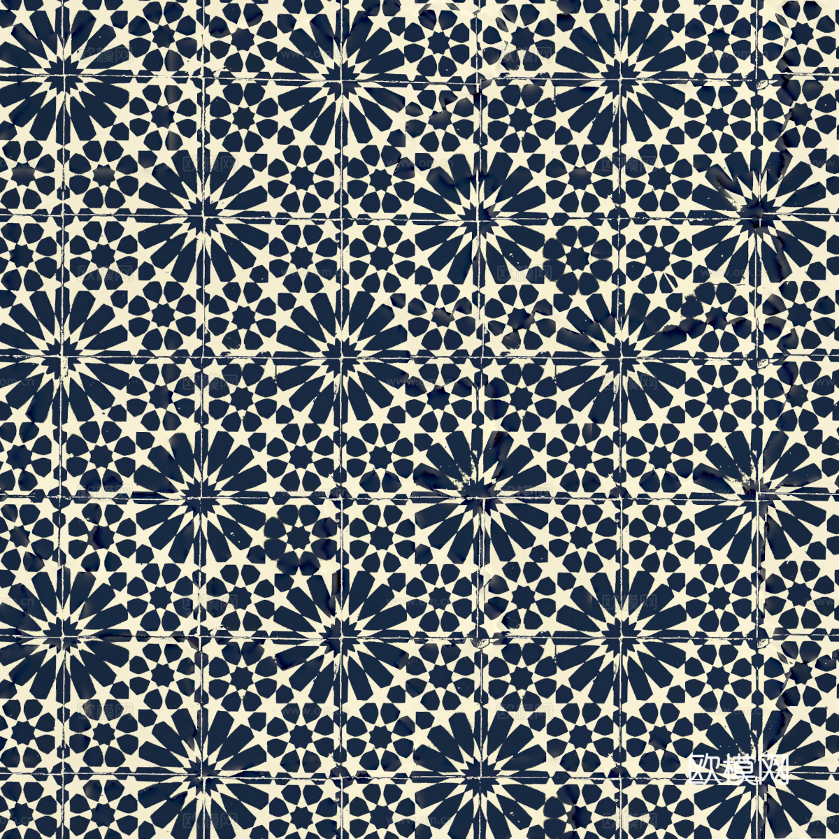 复古经典，民族风几何植物花纹图案花砖瓷砖131