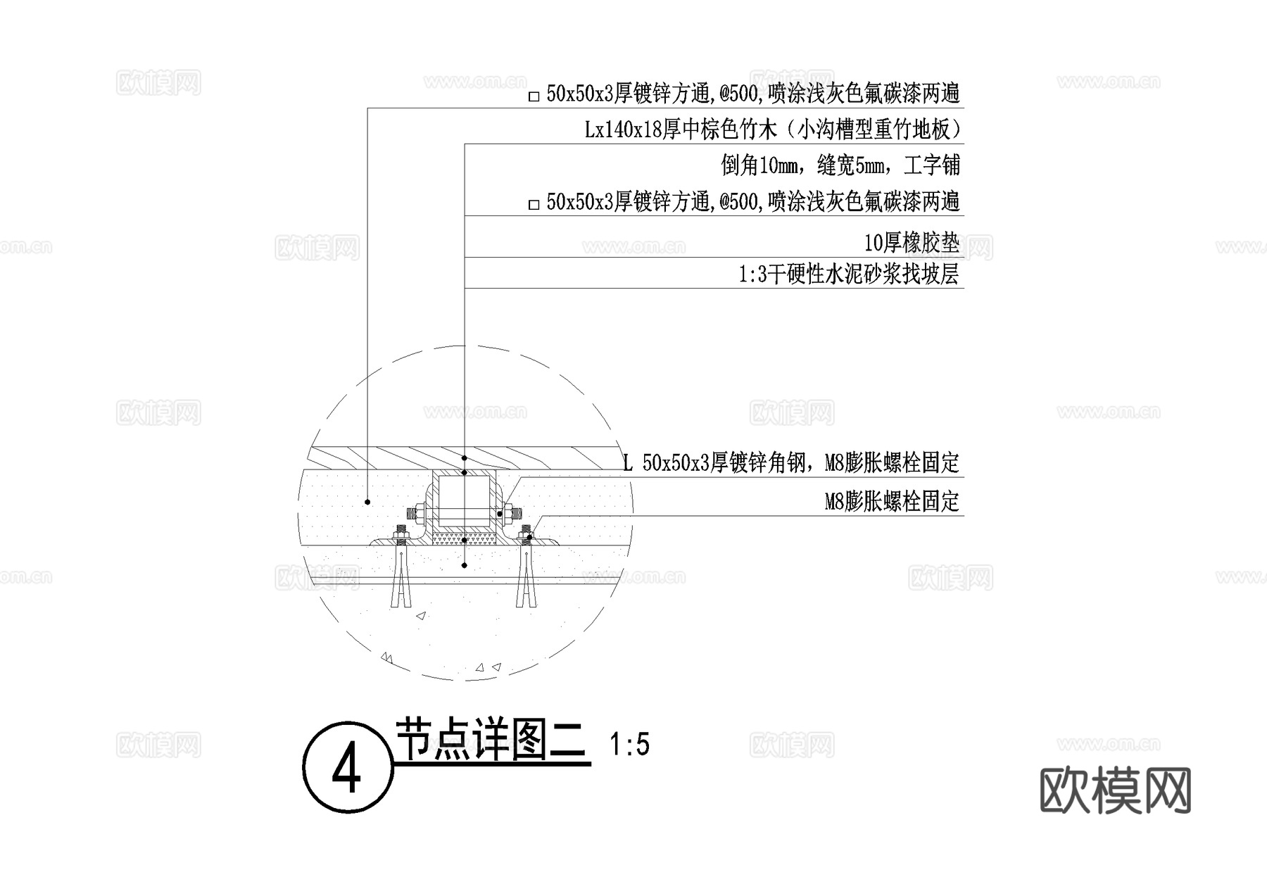 木平台 竹木平台 CAD施工图cad施工图