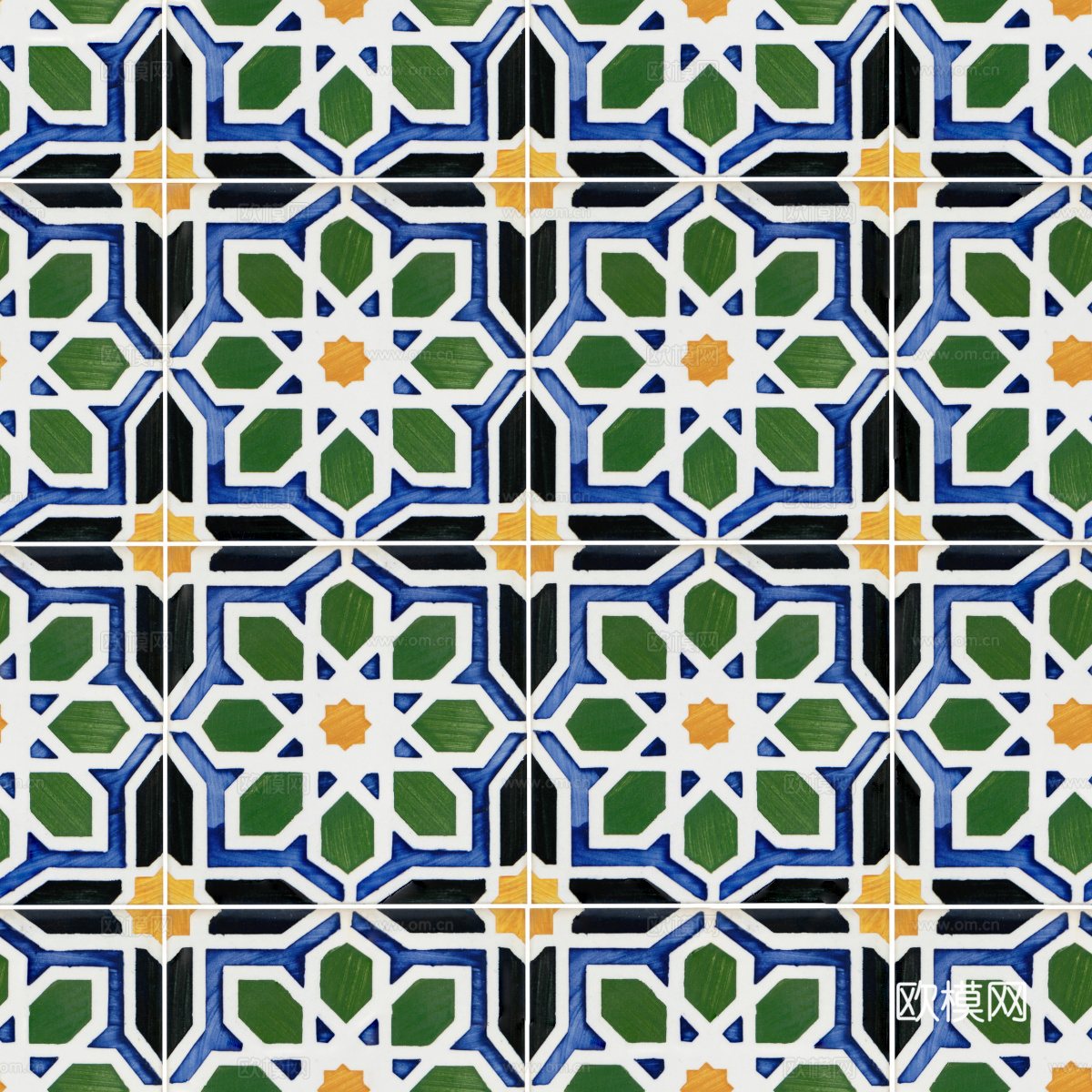 复古经典，民族风几何植物花纹图案花砖瓷砖65
