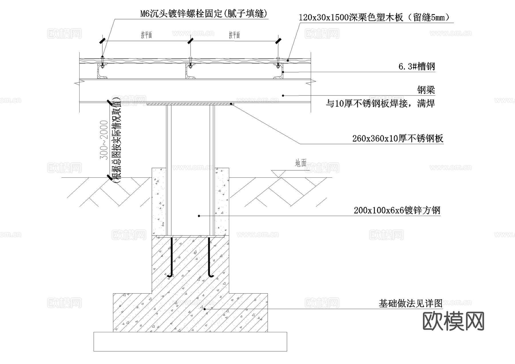 塑木平台 观景台 木栈道 CAD施工图cad施工图