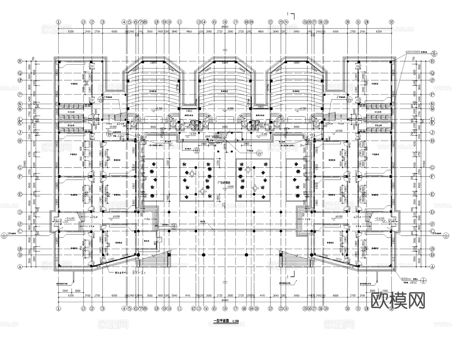 学校教学楼实验楼教育建筑结构CAD施工图集 80套cad施工图