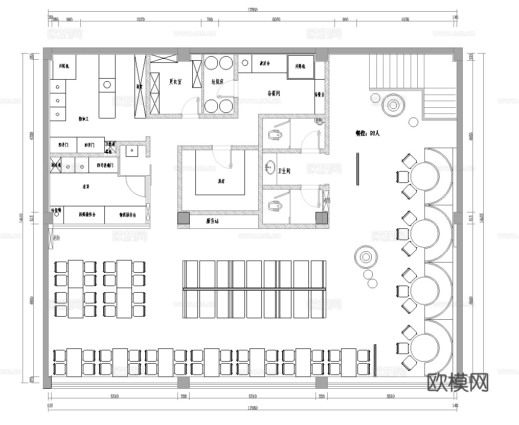 牛肉面馆 最新全套施工图cad施工图