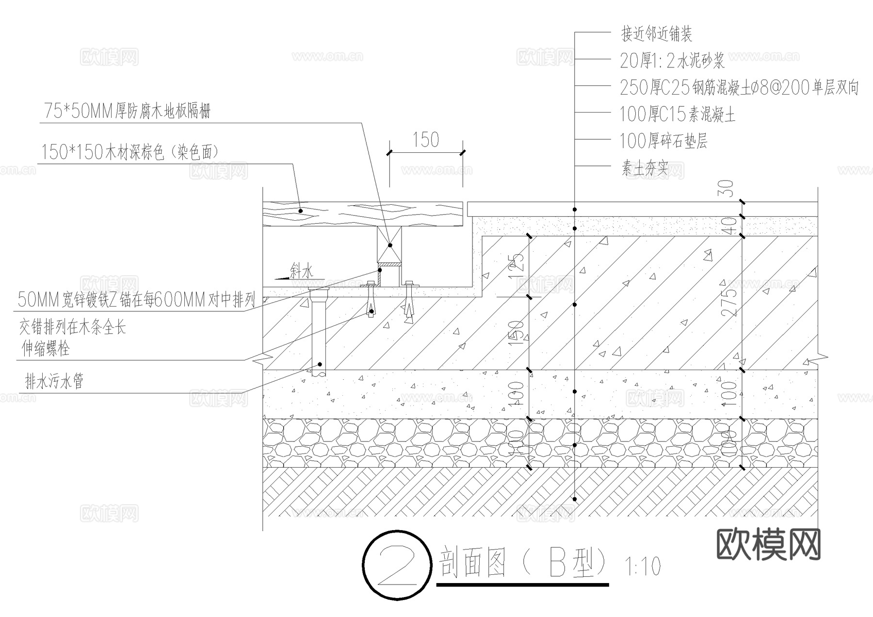 木平台 接铺装接绿地 CAD施工图cad施工图