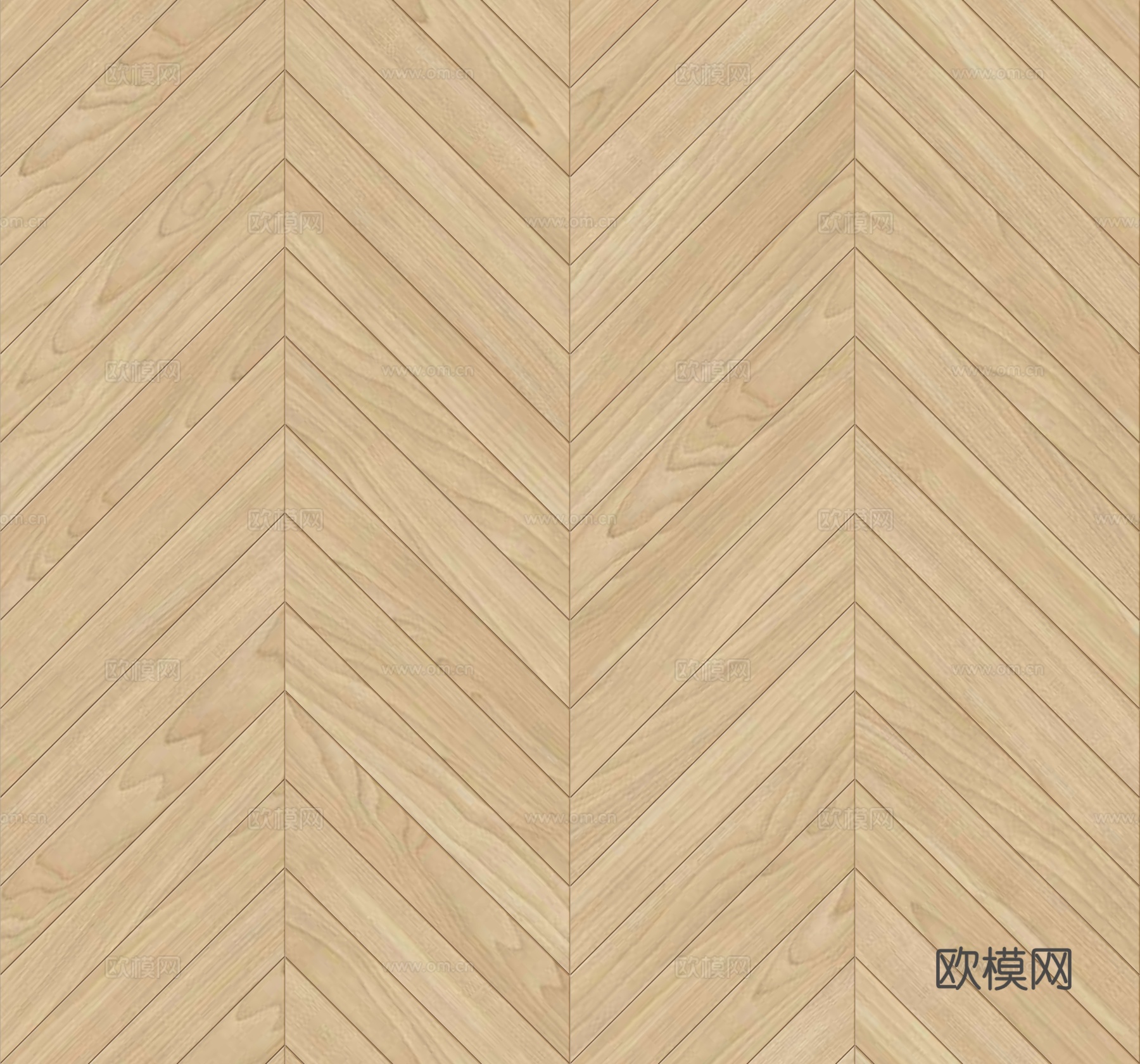 鱼骨纹齐缝原木色实木地板106