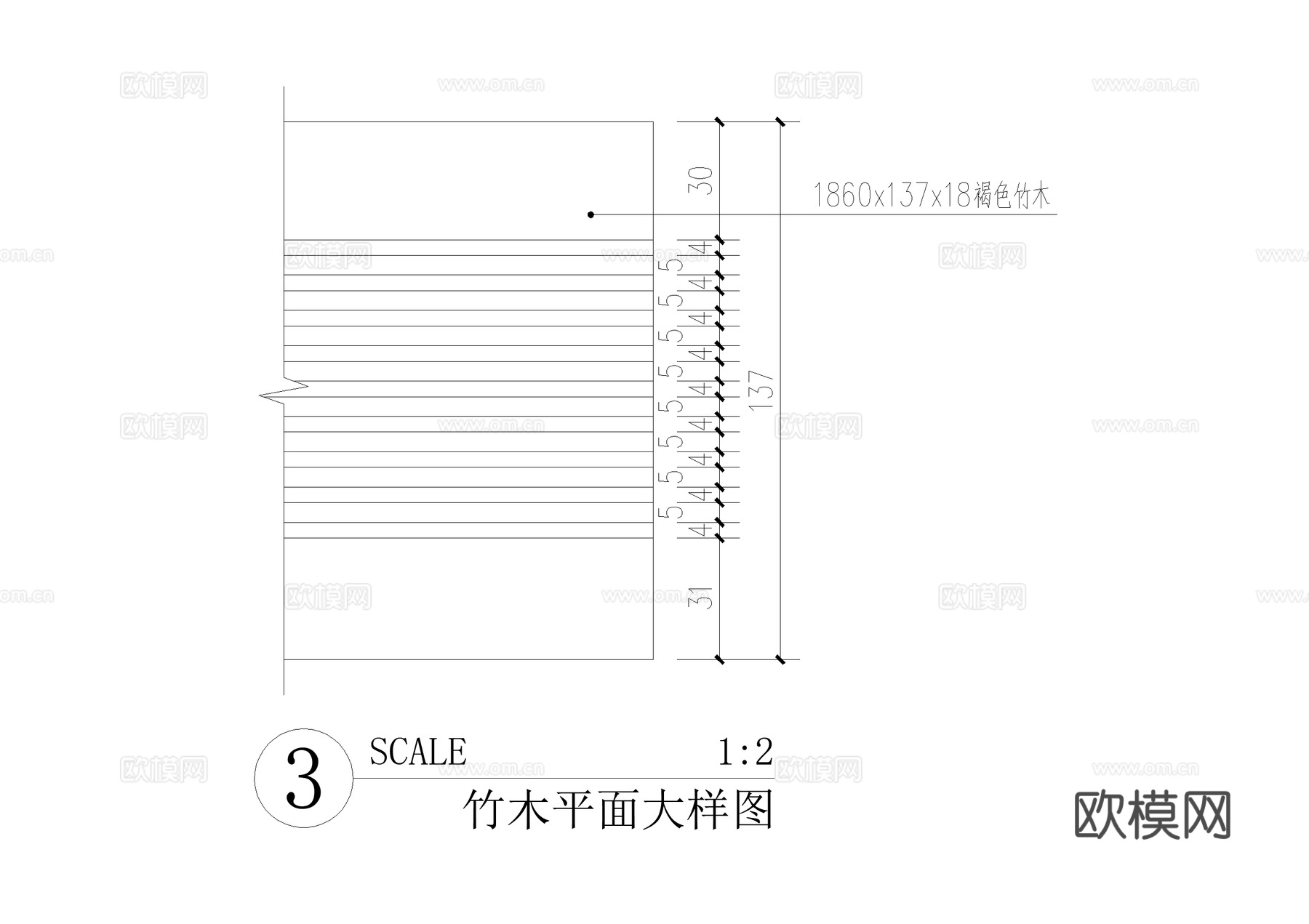 木平台 竹木平台 CAD施工图cad施工图