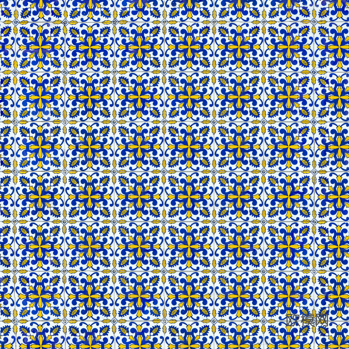 复古经典，民族风几何植物花纹图案花砖瓷砖176