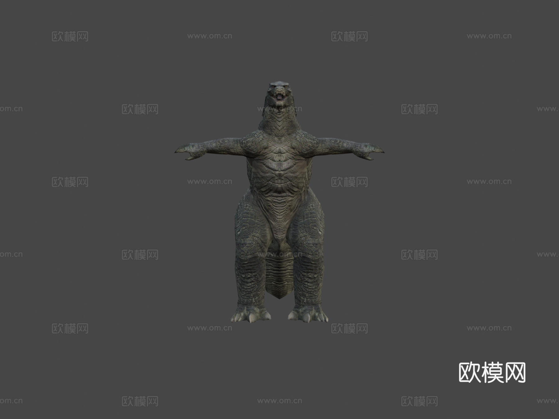 哥斯拉江南Style3d模型下载（渲染图5）