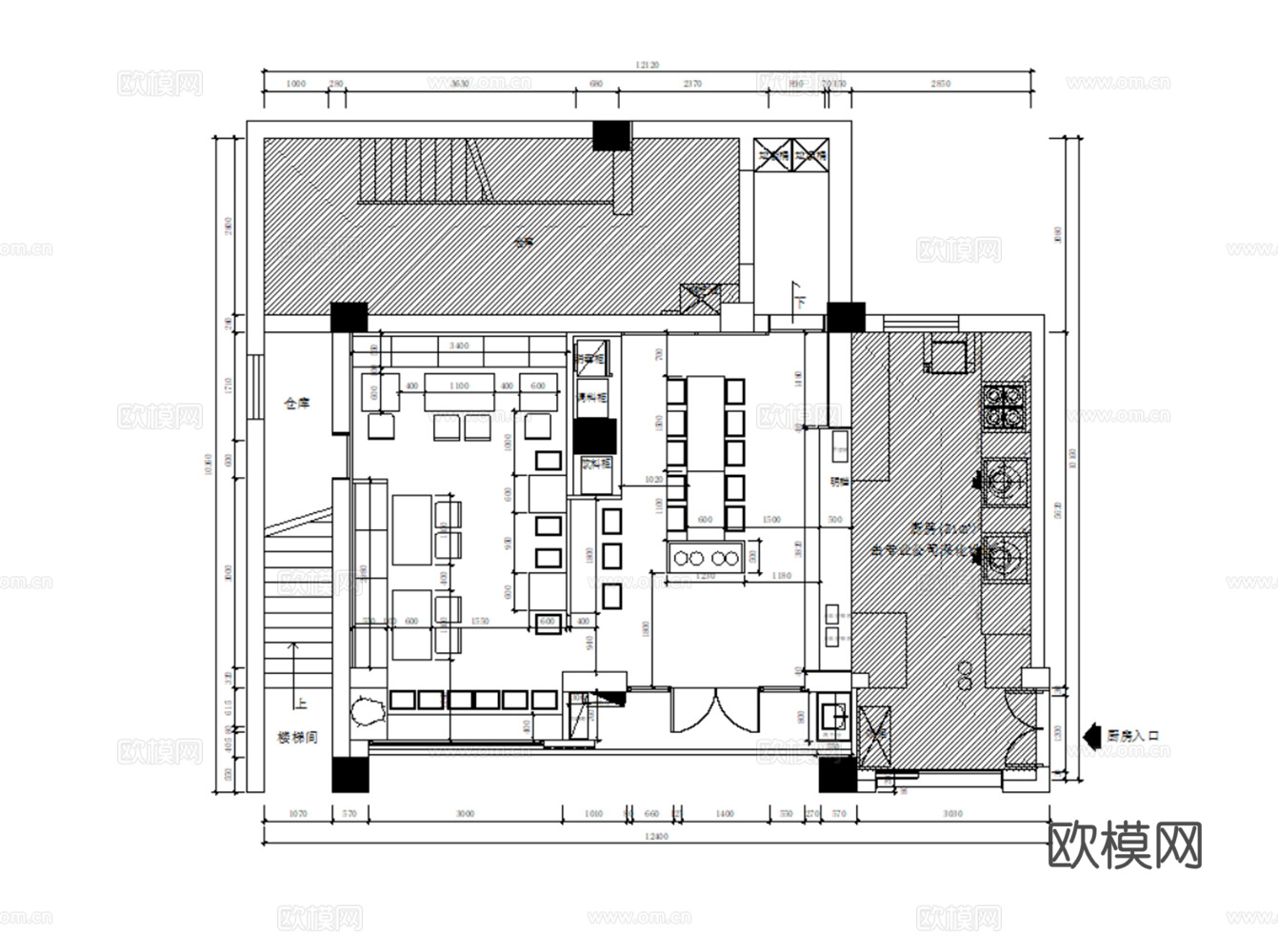 11套面馆米粉螺蛳粉快餐店cad施工图效果图最新整理合集cad施工图