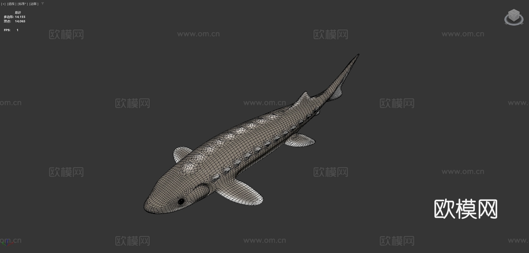 鲟鱼船3d模型下载（渲染图4）