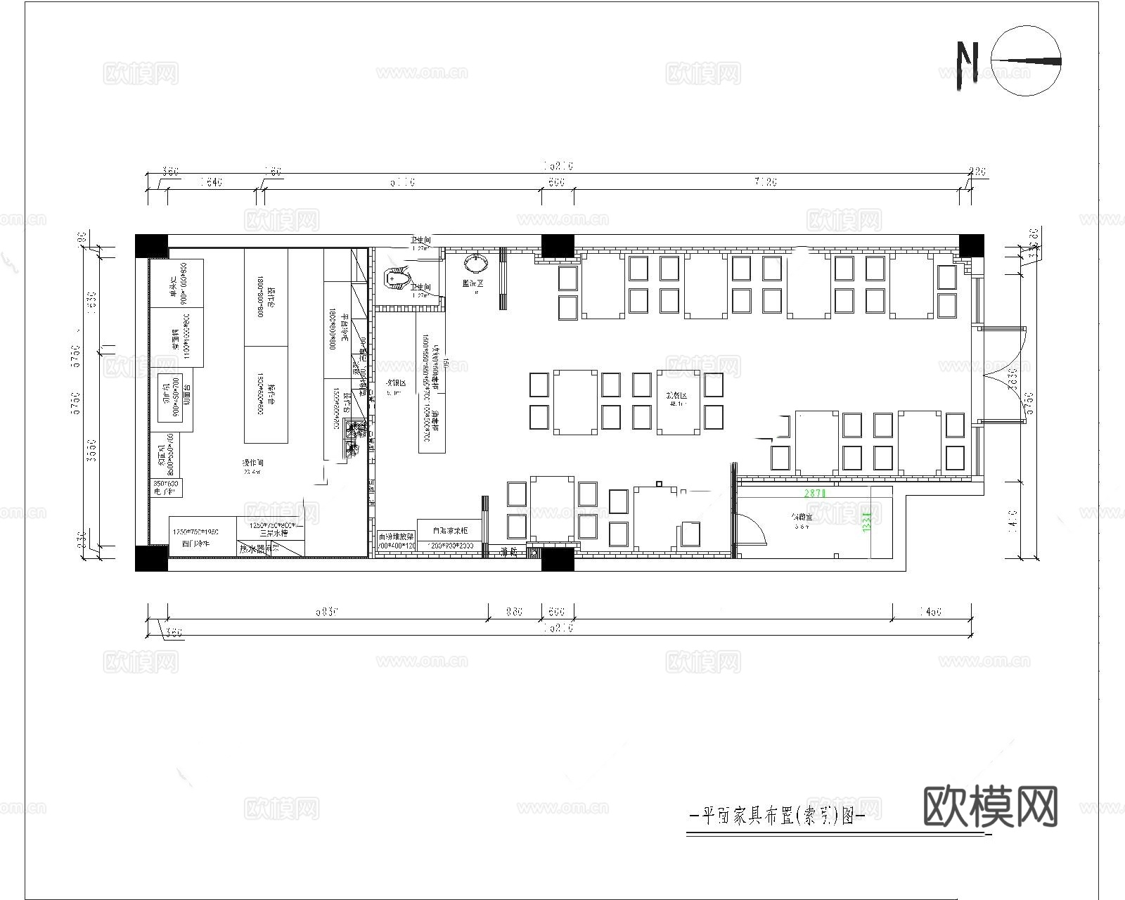 面馆 最新平面施工图合集cad施工图