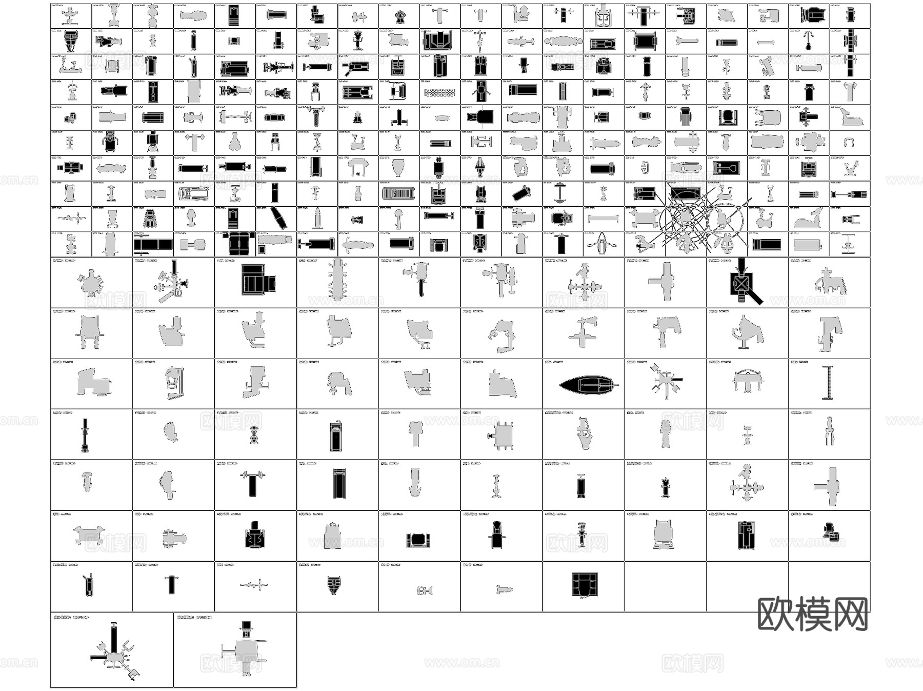 室内外健身运动器材图块图库CAD施工图集 10套cad施工图