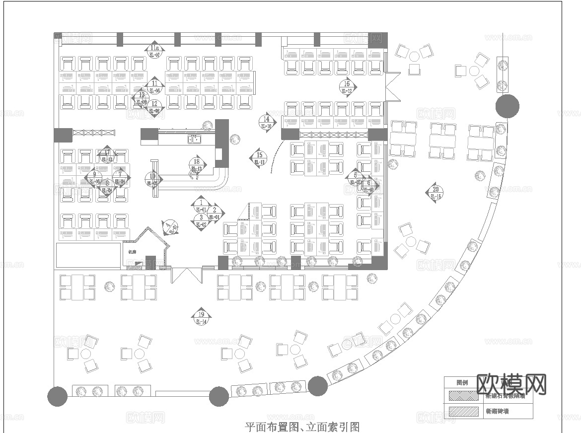 电竞网咖 最新全套施工图cad施工图