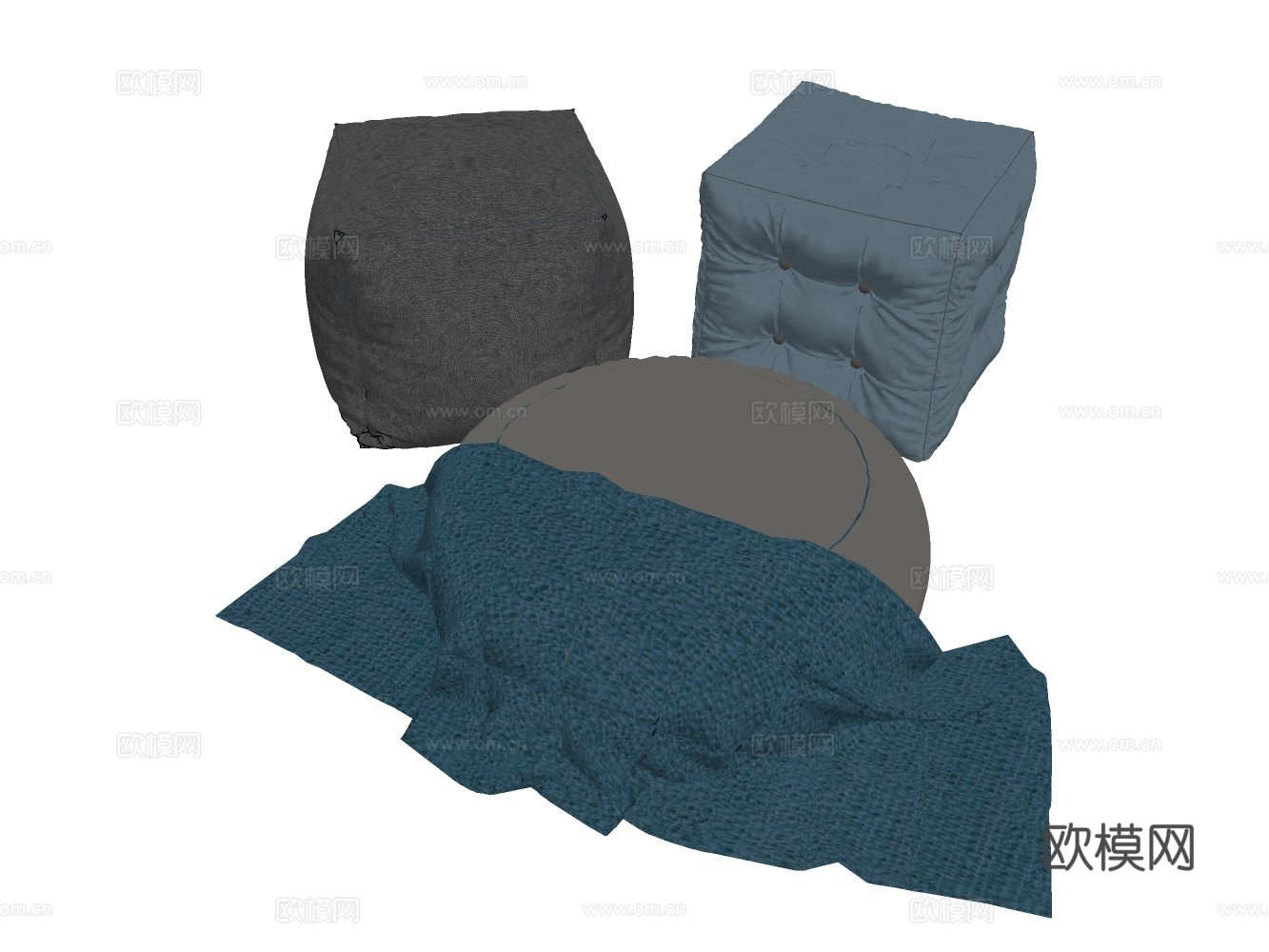 懒人沙发su模型