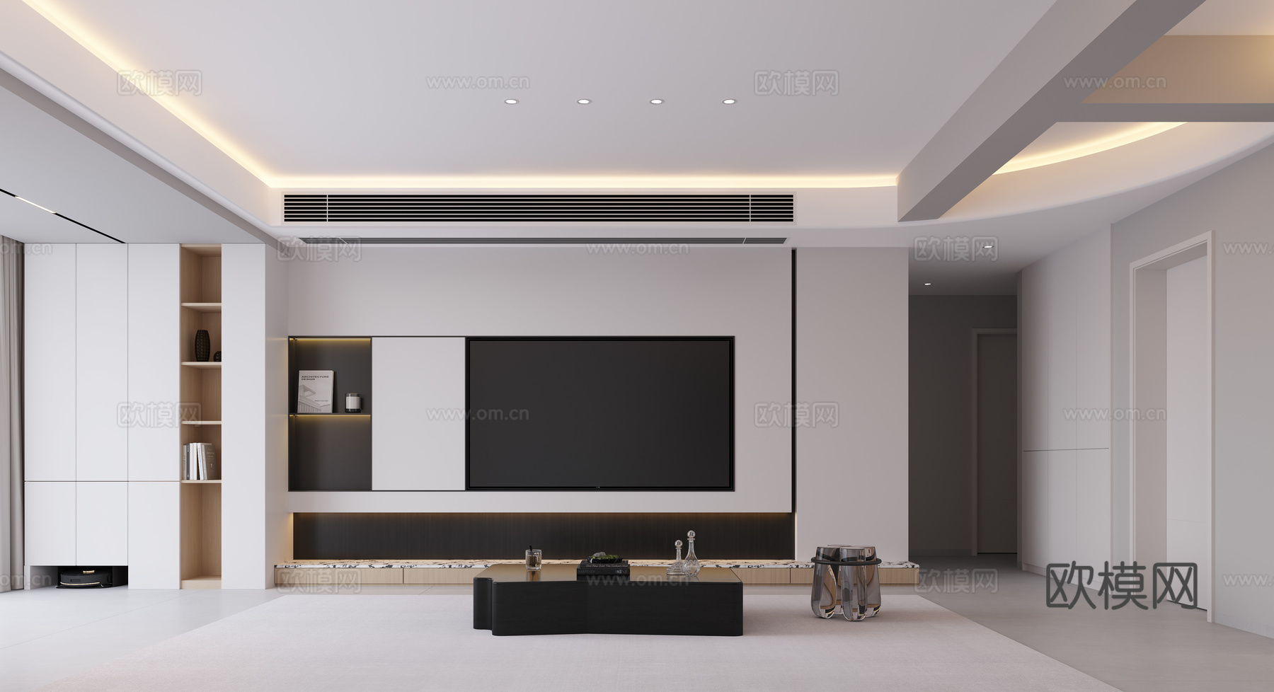 现代客餐厅 极简客餐厅 简约客餐厅3d模型下载（渲染图3）