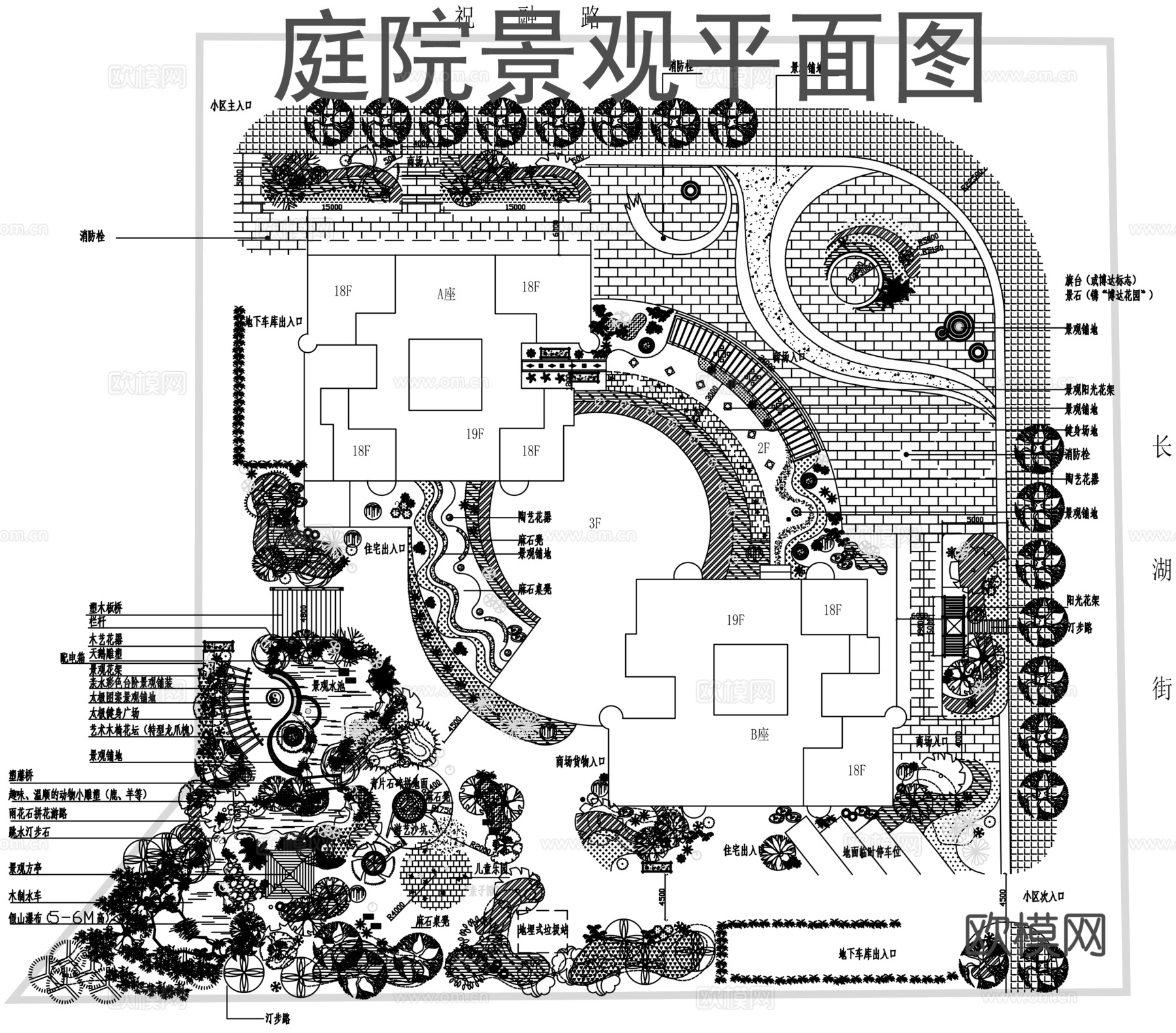 别墅庭院景观平面图cadcad施工图