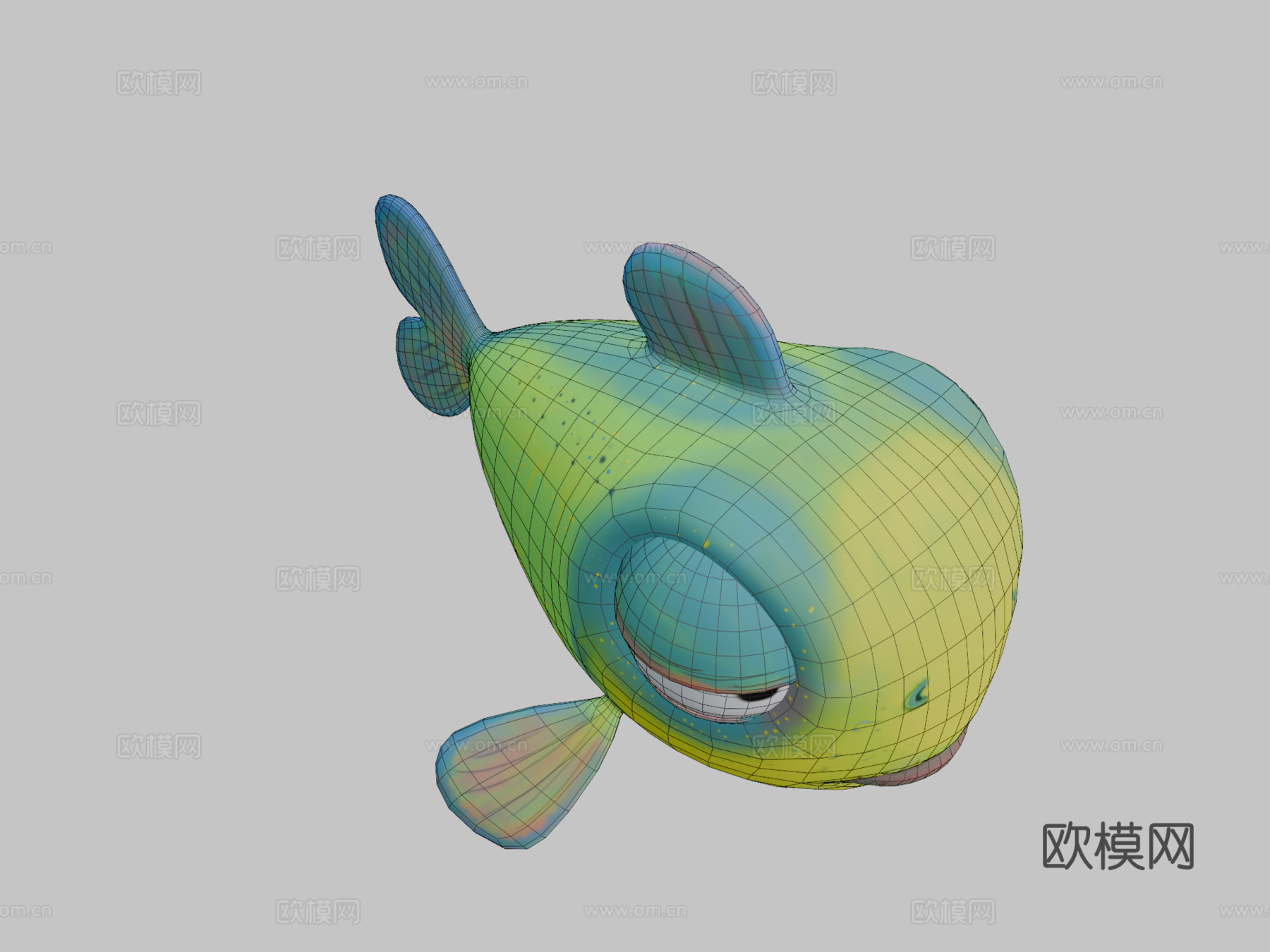 菲克斯鱼风格化3d模型下载（渲染图2）