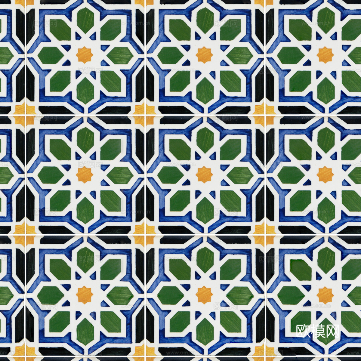 复古经典，民族风几何植物花纹图案花砖瓷砖202
