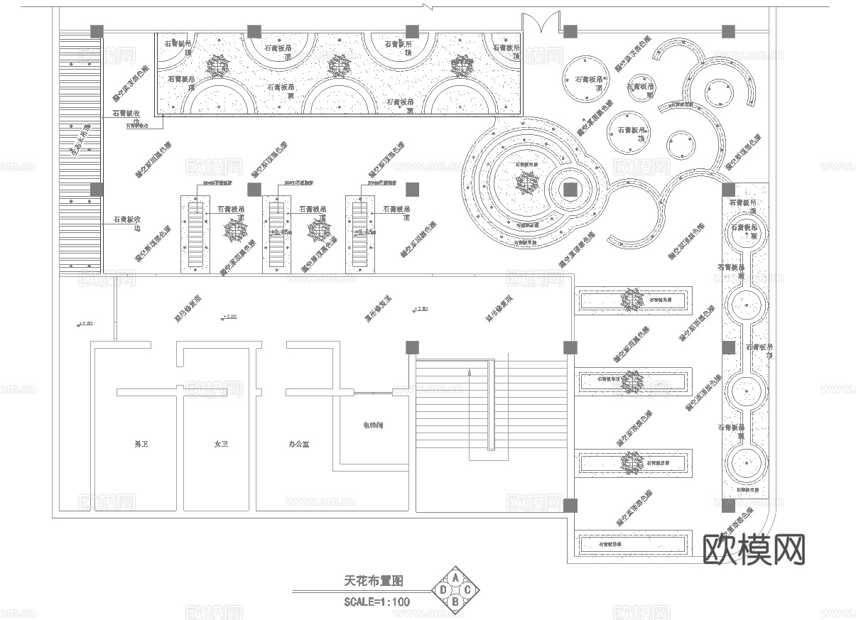 1400平电竞网咖 最新全套施工图cad施工图