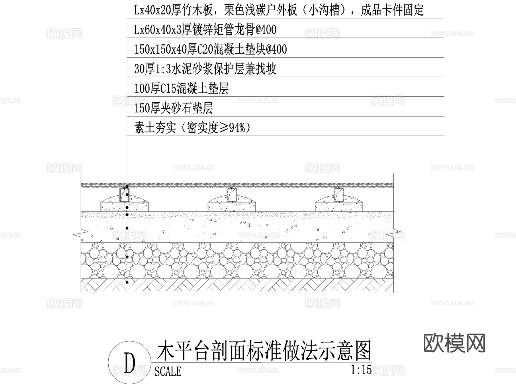 木平台 观景台 CAD施工图cad施工图