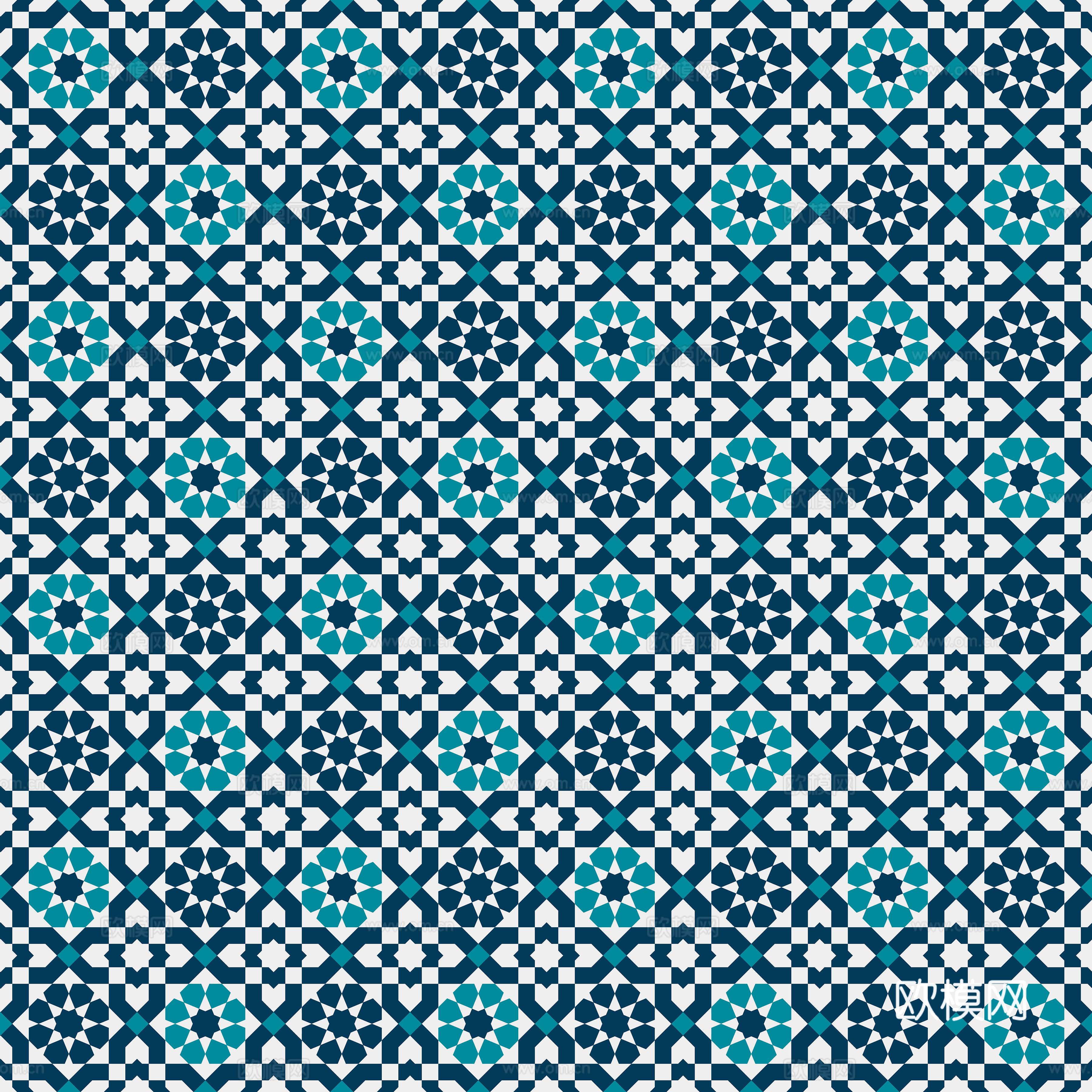 摩洛哥民族风蓝色马赛克几何图案纹理44