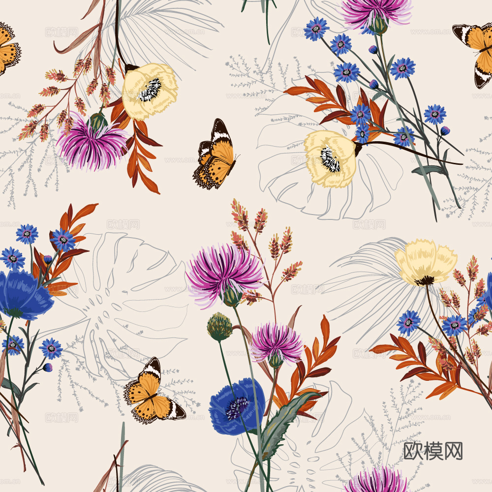 小清晰动植物图案纹理肌理9