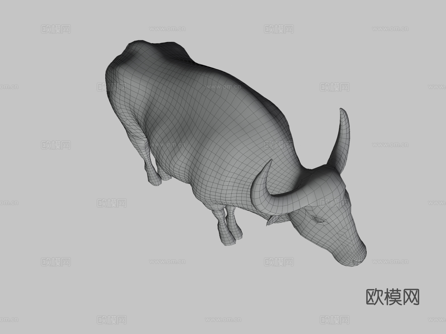 马来亚印度野牛濒危3d模型下载（渲染图3）