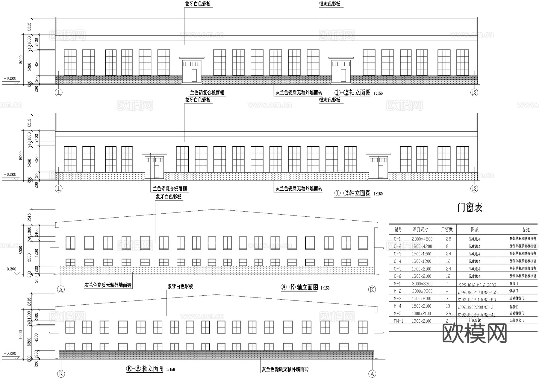 厂房 金属材料加工维修车间 工业建筑cad施工图